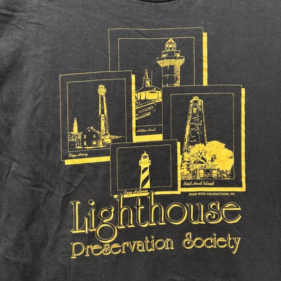 VTG LightHouse Preservation Society Shirt Mens XL Made in USA Blue Graphic Cozy - Picture 2 of 6